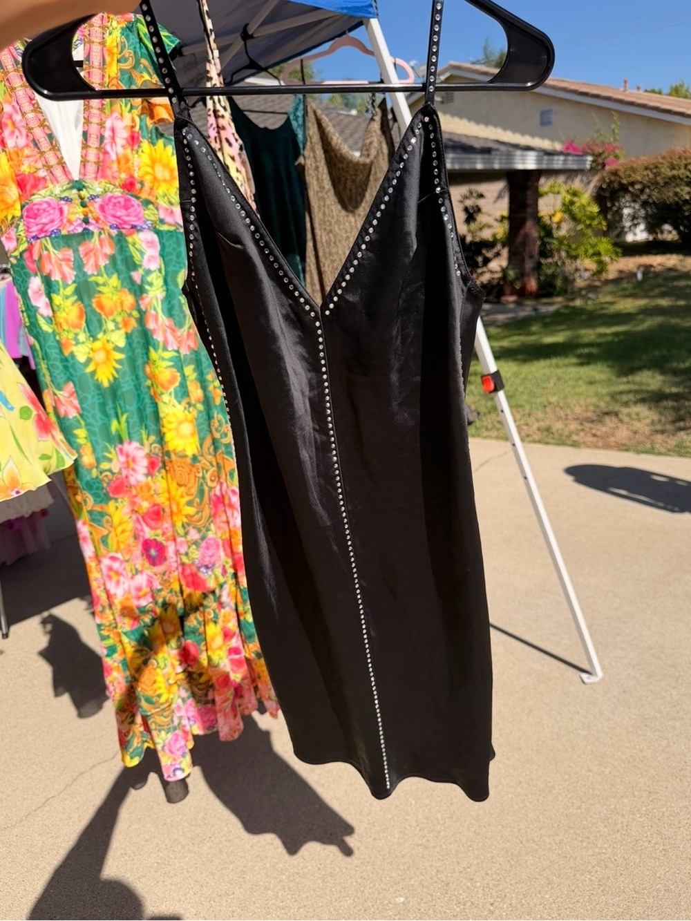 Victoria Secret Black Stud-Trim Slip Dress - Women Jackets & Coats